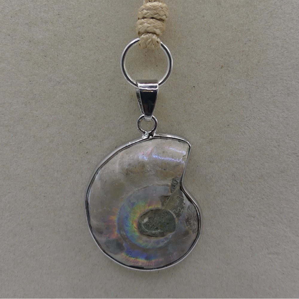 Aura Ammonite Pendant on Adjustable Rope - Picture 5 of 7